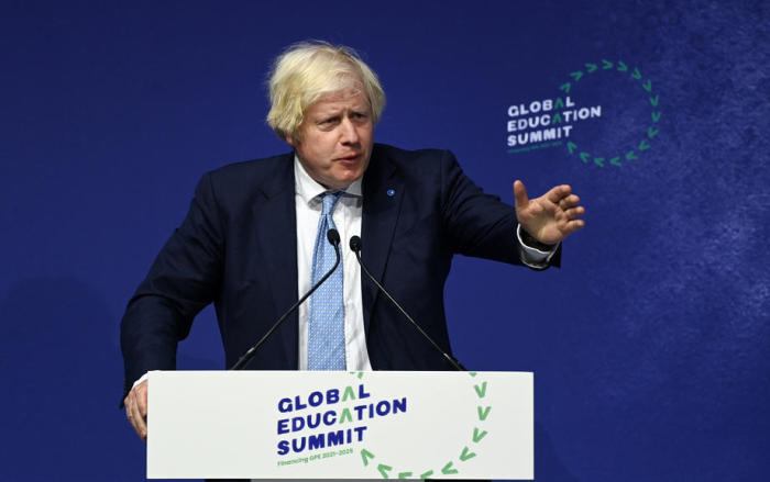 Der britische Premierminister Boris Johnson spricht während des Global Education Summit in London. Foto: epa/Andy Rain