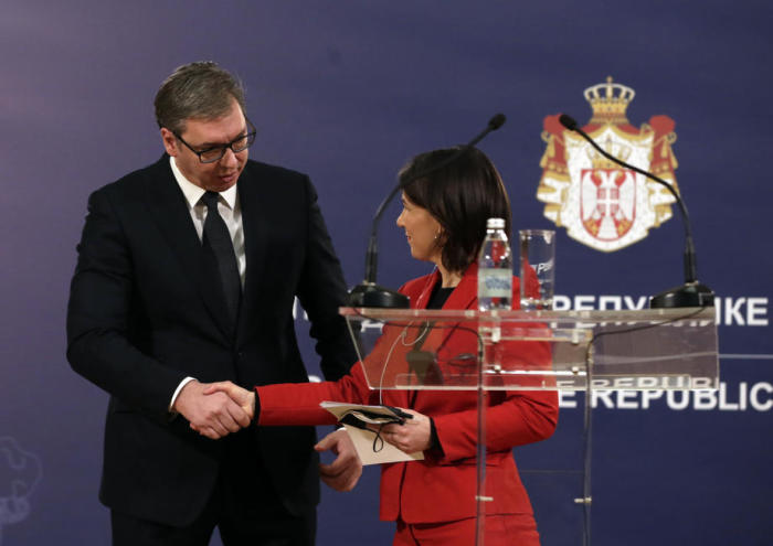 Bundesaußenministerin Annalena Baerbock besucht Serbien. Foto: epa/Andrej Cukic
