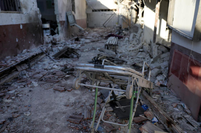 Zerstörtes Al-Shifa Krankenhaus in der Stadt Afrin, Nordsyrien. Foto: epa/Yahya Nemah