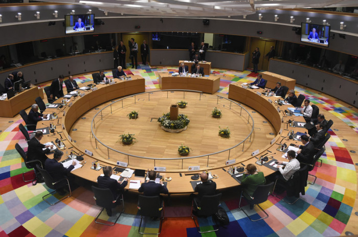 Ein Überblick über den Runden Tisch am zweiten Tag des Europäischen Rates in Brüssel. Foto: epa/John Thys / POOL