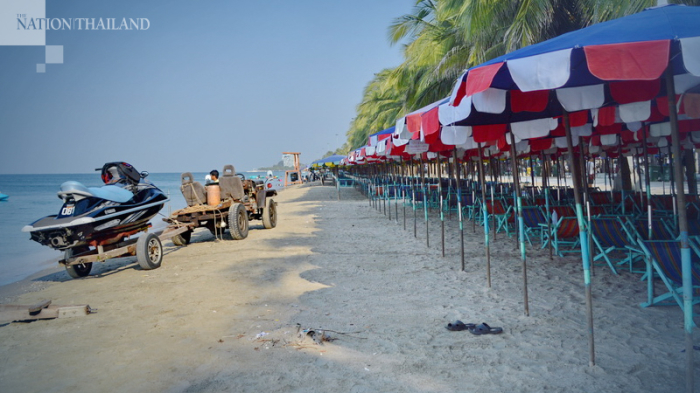 Nach der vorübergehenden Corona-Schließung ist der Strand von Bang Saen wieder für Besucher geöffnet. Foto: The Nation