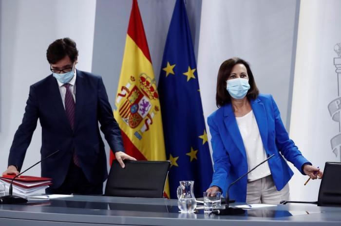 Spanischer Gesundheitsminister kündigt klinische Studie mit COVID-19-Impfstoff in Spanien an. Foto: epa/Mariscal