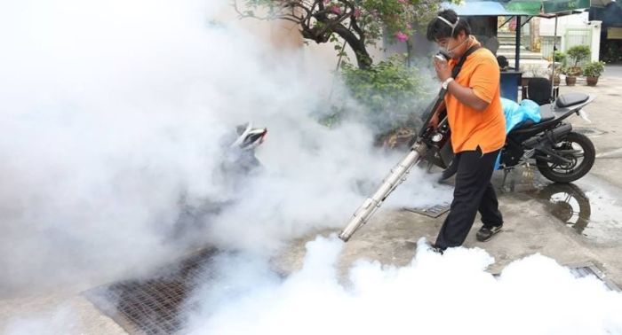 Mit dem Einsatz von Chemie probieren Arbeiter der Metropolverwaltung, Brutstätten von Mücken zu vernichten. Foto: The Nation