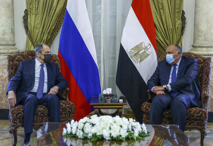 Der russische Außenminister Sergej Lawrow in Kairo. Foto: epa/Russisches Aussenministerium Presse S