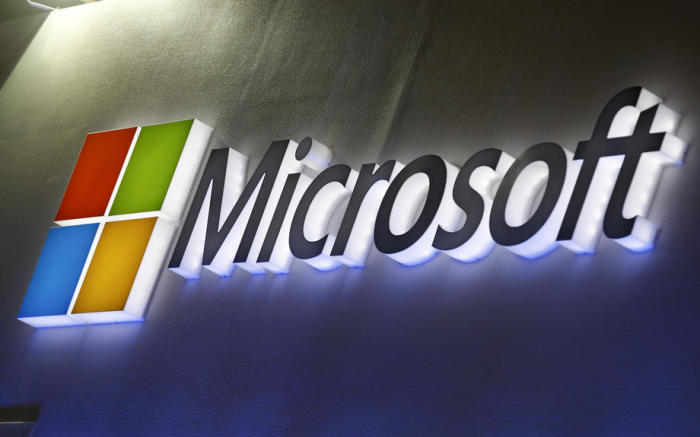 Das Microsoft Windows-Logo auf der Computex. Foto: epa/Ritchie B. Tongo