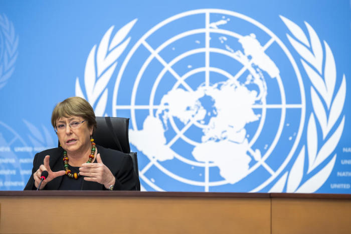 Die hohe UN-Kommissarin für Menschenrechte Michelle Bachelet. Foto: epa/Martial Trezzini