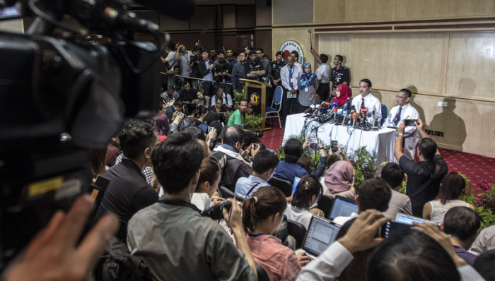  Pressekonferenz zum Abschluss der Autopsie des Leichnams von Kim Jong Nam. Foto: epa/Ahmad Yusni