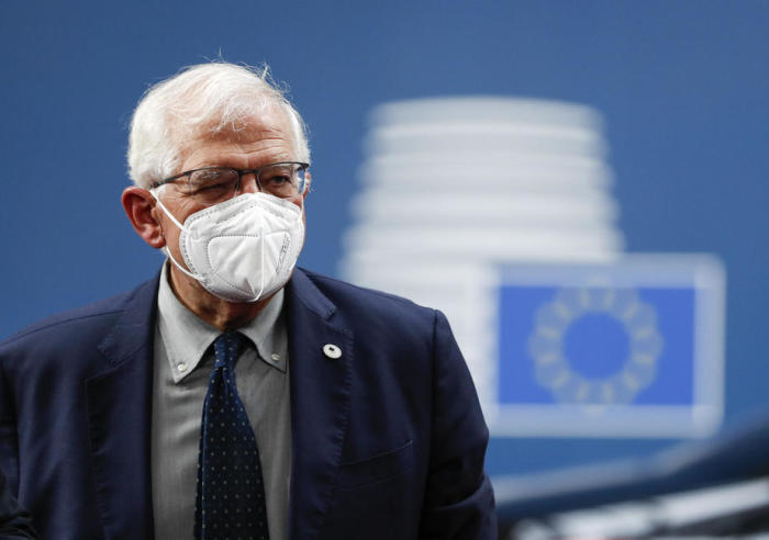 Der Hohe Vertreter der EU für Außen- und Sicherheitspolitik, Josep Borrell, kommt zu einem Treffen der Staats- und Regierungschefs der Europäischen Union. Foto: epa/Johanna Geron