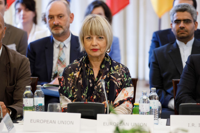 EU-Direktorin Helga Schmid nimmt an einer außerordentlichen Sitzung der Gemeinsamen Kommission des JCPOA im Palais Coburg in Wien teil. Foto: epa/Florian Wieser