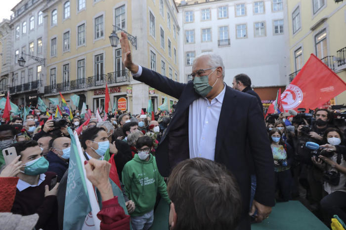 Der Generalsekretär der Sozialistischen Partei (PS), Antonio Costa, während einer Wahlkampfaktion für die Legislativwahlen 2022 in Lissabon. Foto: epa/Miguel A. Lopes