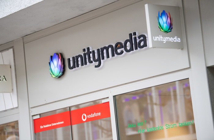 Ein Unitymedia-Shop in der Innenstadt. Vodafone stellt ab dem 17. Februar die Marke Unitymedia ein. Foto: Sebastian Gollnow/Dpa