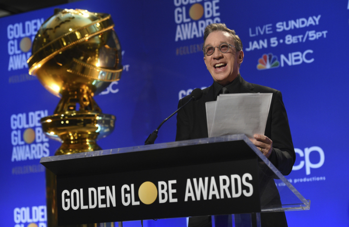 Schauspieler Tim Allen gibt die Nominierungen für die 77. Golden Globe Awards im Beverly Hilton Hotel bekannt. Foto: Chris Pizzello/Invision/dpa
