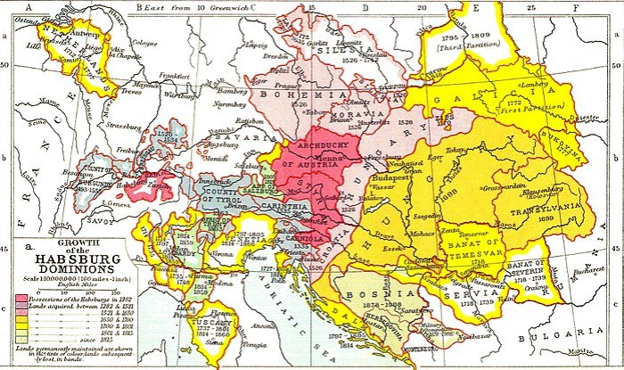 Wachstum der Habsburger Territorien. Foto: Wikimedia/Maxho 