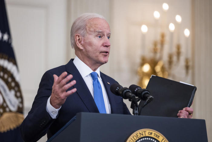 Im Weißen Haus spricht Biden über den amerikanischen Rettungsplan. Foto: epa/Jim Lo Scalzo