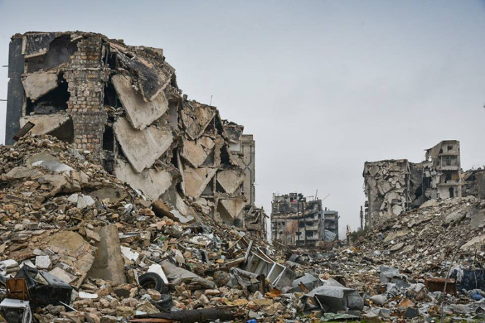 Weite Teile Aleppos bieten den gleichen Anblick. Foto: epa/Russian Defence Ministry Press