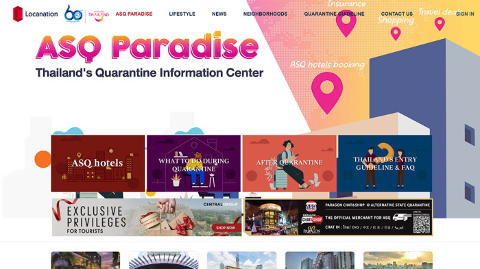 Auf der Webseite ASQ Paradise erfahren ausländische Touristen alles, was man zum Ablauf der obligatorischen Covid-19-Quarantäne in Thailand wissen muss. Foto: Tourism Authority Of Thailand