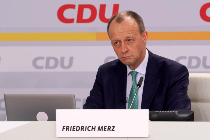 Parteivorsitzender Friedrich Merz nach seiner Wahl auf dem virtuellen Parteitag der CDU in Berlin. Foto: epa/Joerg Carstensen