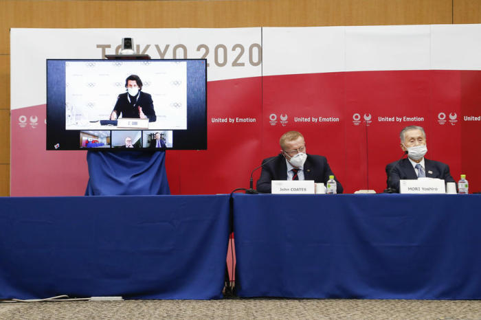 IOC Pressekonferenz zu den Olympischen Spielen 2020 in Tokio. Foto: epa/Rodrigo Reyes Marin / Pool