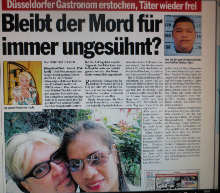 So berichtete meine Heimatzeitung der ‚Düsseldorfer Express‘ über meinen Fall. Trotz der riesigen Öffentlichkeit wurde die Aufklärung meiner Ermordung verschleppt und beerdigt. 