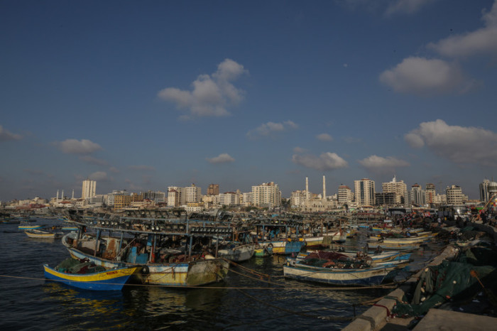 Beschränkte Fischereizone in Gaza durch Israel. Foto: epa/Mohammed Saber