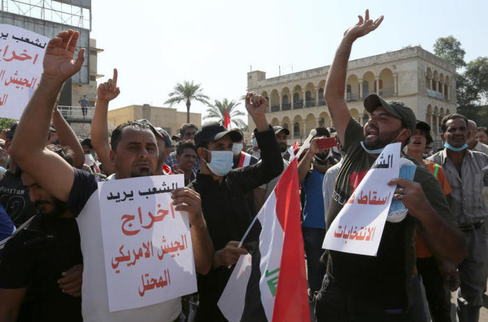 Protestaktionen in Bagdad. Foto: epa/Ahmed Jalil