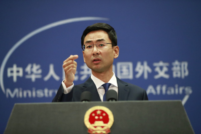 Sprecher des chinesischen Außenministeriums Geng Shuang. Foto: epa/How Hwee Young