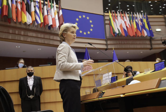 Plenarsitzung des EU-Parlaments in Brüssel. Foto: epa/Olivier Hoslet