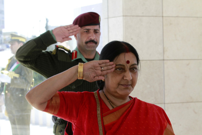  Indiens Außenministerin Sushma Swara forderte einen Bericht an. Foto: epa/Alaa Badarneh