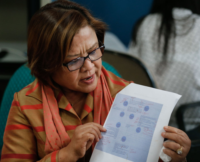  Die ehemalige Justizministerin Leila De Lima. Foto: epa/Mark R. Cristino