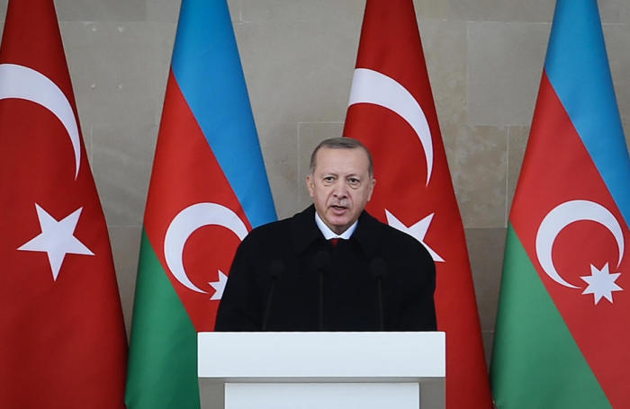 Türkische Präsident Recep Tayyip Erdogan besucht Aserbaidschan. Foto: epa/Roman Ismayilov