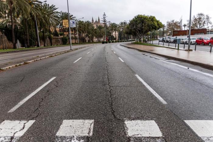 Die leeren Straßen in Palma de Mallorca. Foto: epa/Cati Cladera