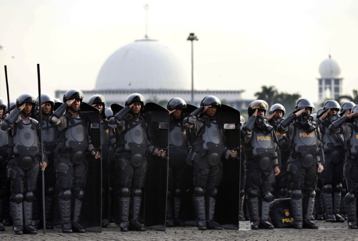 Großes Polizeiaufgebot bei Asien-Afrika-Konferenz. Foto: epa/Mast Irham