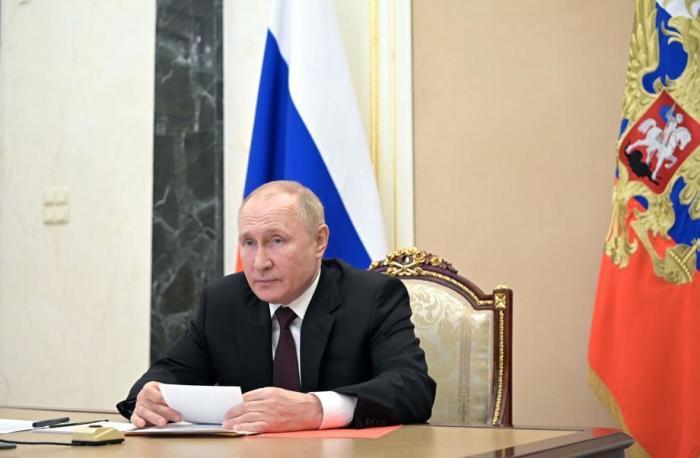 Präsident Wladimir Putin leitet eine Sitzung des russischen Sicherheitsrates. Foto: epa/Alexej Nikolski