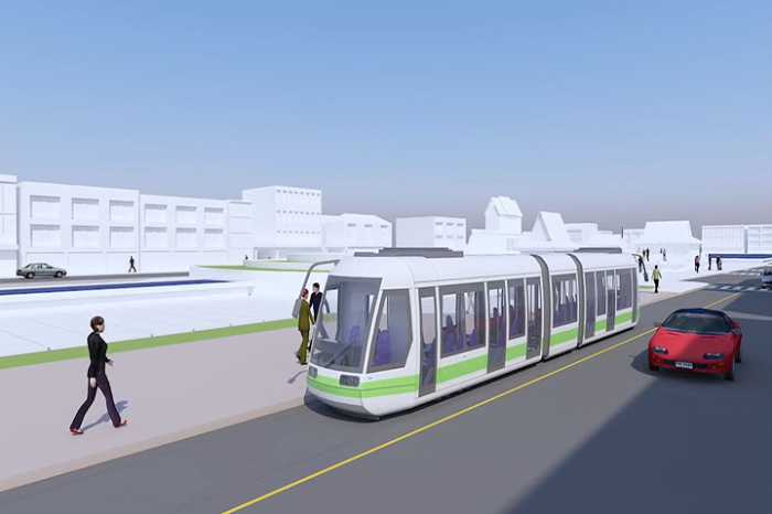 Architektenentwurf zur geplanten Straßenbahnverbindung in Korat. Foto: Korat Startup