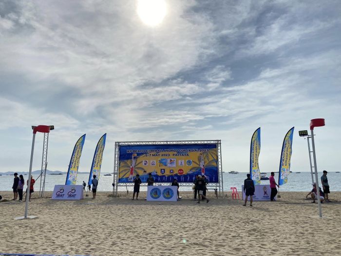 Die Matches finden am Pattaya Beach statt. Bild: IKF Beach Korfball World Cup - Asia 2023
