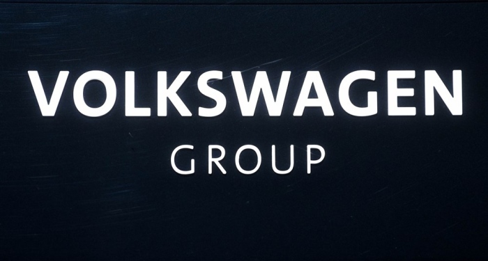 A volkswagen (VW) group logo at Volkswagen Glaeserne Manufaktur (Transparent Factory) in Dresden. Photo: epa/FILIP SINGER