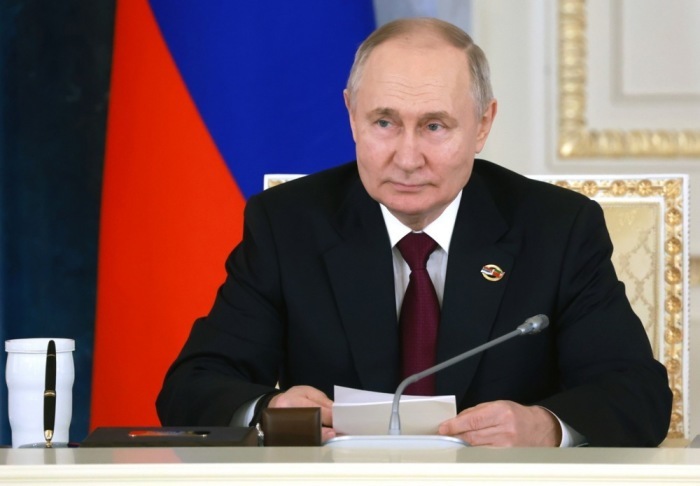 Präsident Wladimir Putin nimmt an einer Sitzung des Obersten Staatsrates der Russisch-Weißrussischen Union in St. Petersburg teil. Foto: epa/Vyacheslav Prokofyev