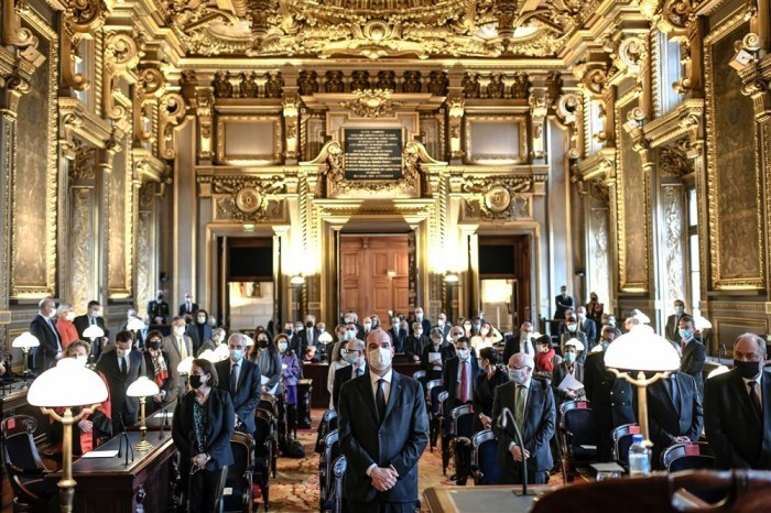 Wiedereröffnung der Sitzung des Kassationsgerichts. Foto: epa/Stephane De Sakutin / Pool