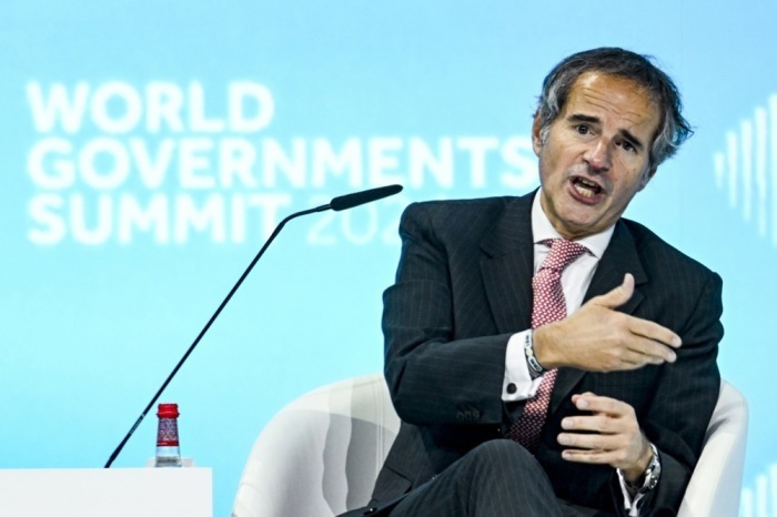 Generaldirektor Rafael Grossi von der Internationalen Atomenergie-Organisation (IAEO) nimmt an einer Sitzung auf dem World Government Summit in Dubai teil. Foto: epa/Stringer