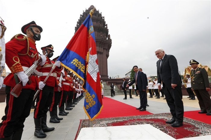 Besuch des deutschen Bundespräsidenten Steinmeier in Kambodscha. Foto: epa/Kith Serey