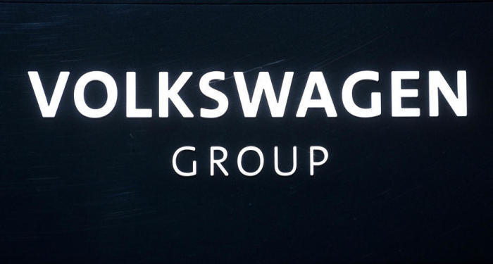 A Volkswagen (VW) group logo at Volkswagen Glaeserne Manufaktur (Transparent Factory) in Dresden. Photo: epa/ FILIP SINGER