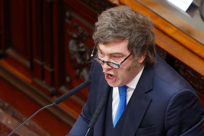 Präsident Javier Milei eröffnet im Kongress in Buenos Aires die 144. Sitzungsperiode und präsentiert Reformpaket. Foto: epa/Juan Ignacio Roncoroni