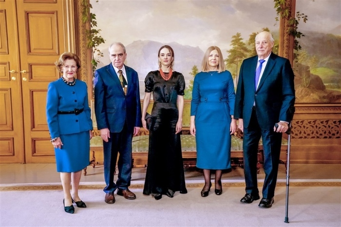 Audienz für die Preisträger des Friedensnobelpreises 2022 im Königlichen Palast in Oslo. Foto: epa/Lise Åserud