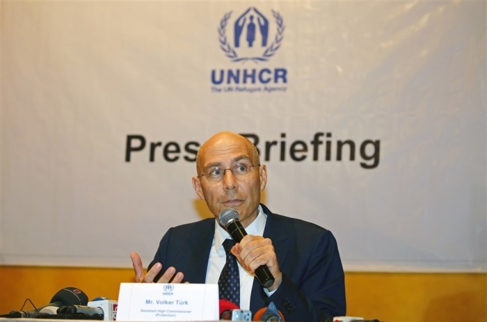 Pressekonferenz des Chefs des UNHCR für internationale Verfolgung, Volker Turk. Foto: epa/Monirul Alam