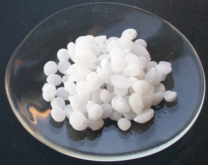 Sodium hydroxide. Foto: Wikipedia