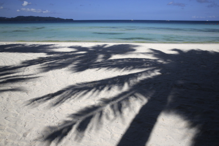 Palmen werfen Schatten auf den Strand. Foto: Aaron Favila/Ap/dpa