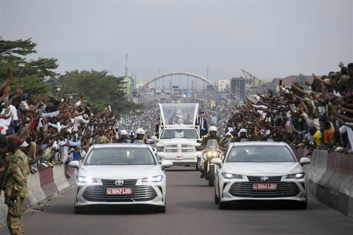 Papst Franziskus trifft in Kinshasa ein. Foto: EPA-EFE/Vatican Media