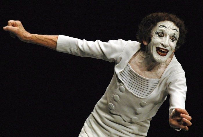 Pantomime Marcel Marceau während eines Auftritts. Foto: epa Alejandro Ernesto/Efe/epa/dpa