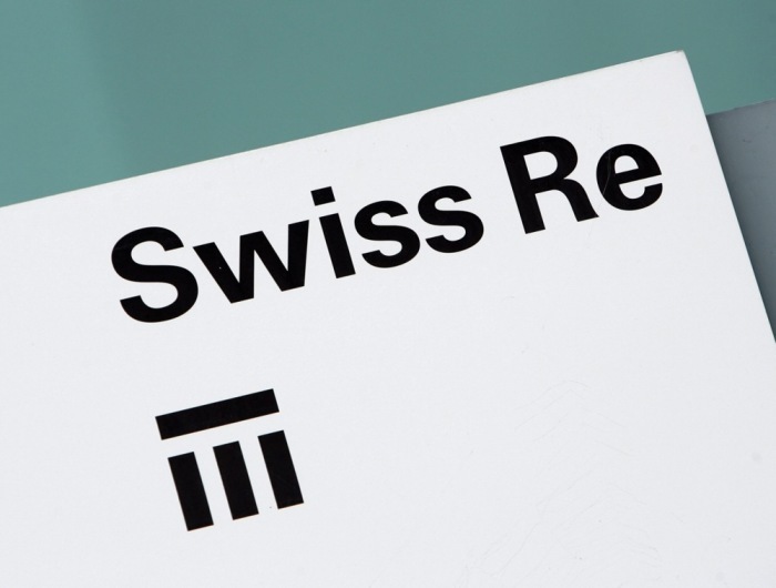 Das Logo des Schweizer Rückversicherungsunternehmens Swiss Re in einer Datei. Foto: epa/Eddy Risch Database