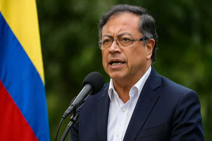 Kolumbiens Präsident Gustavo Petro beschuldigt die USA, durch Bombardements vor seiner Küste die nationale Souveränität verletzt zu haben. Foto: Ki-illustration
